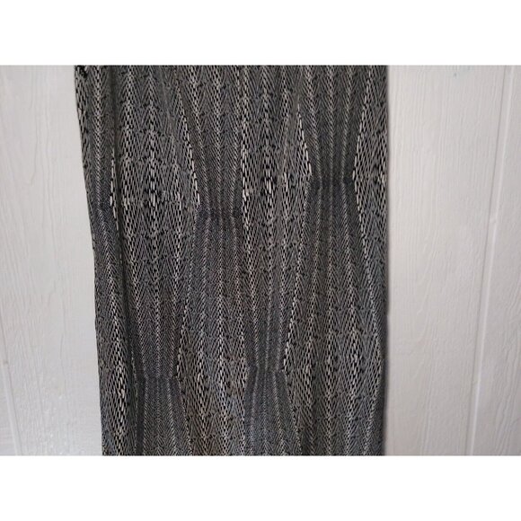 Worthington Skirt Women's M Black & White Geometric Maxi Long High Slit Pockets - Picture 4 of 8